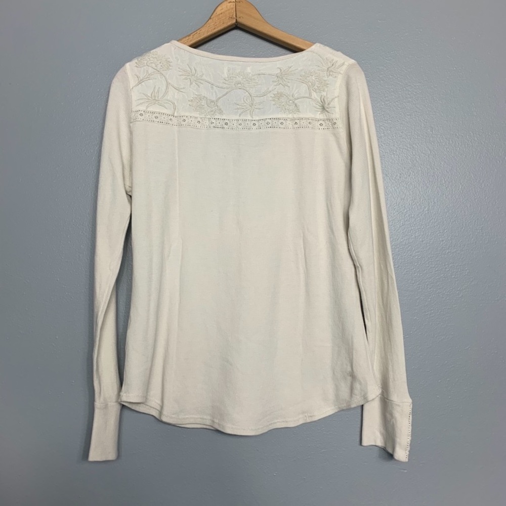 LUCKY BRAND | Embroidered Thermal Top Sz M - Picture 5 of 8